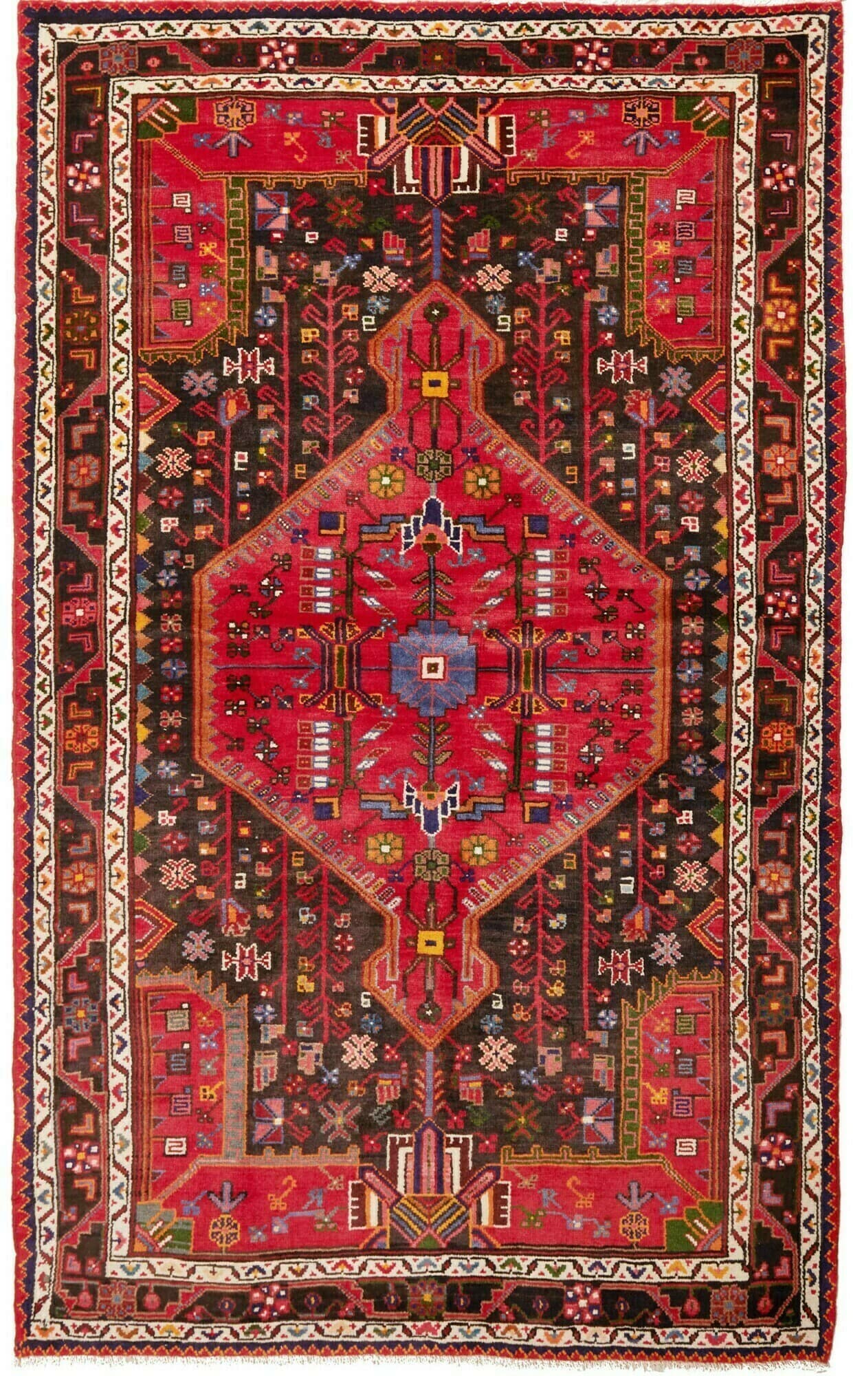 Geometrico Rosso Marrone 137x225 Cm