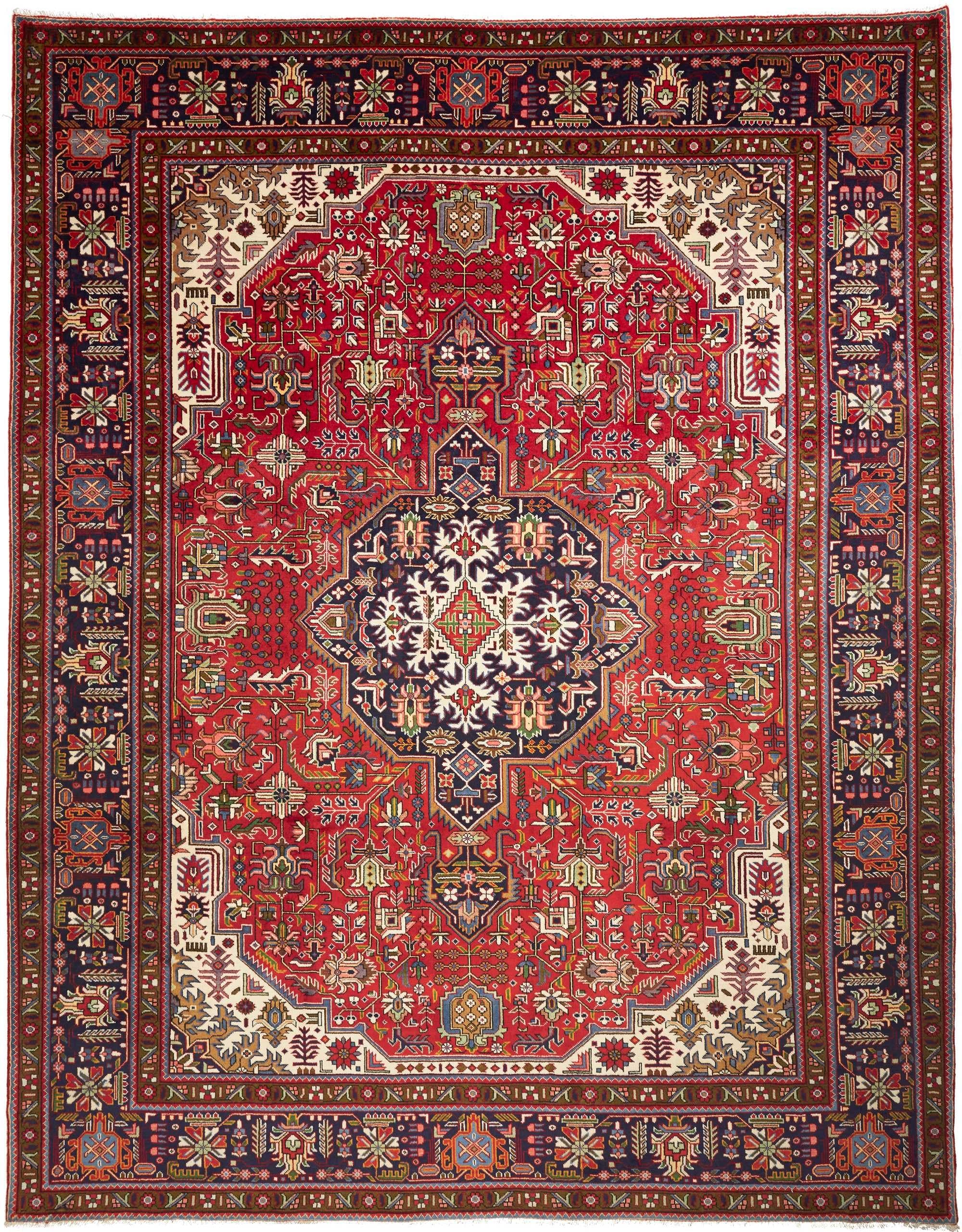 Tabriz Persia Geometrico Rosso Blu 304x399 Cm