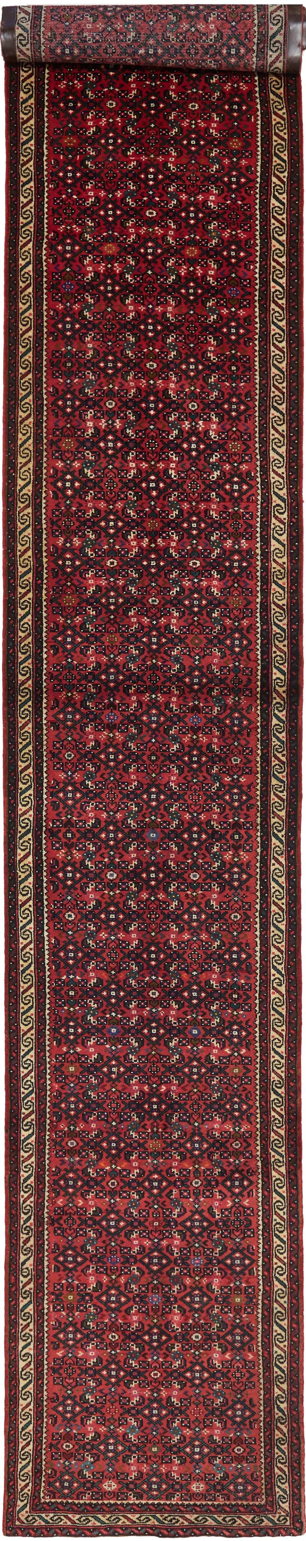 Hamadan Persia Geometrico Rosso Bordeaux 75x480 Cm