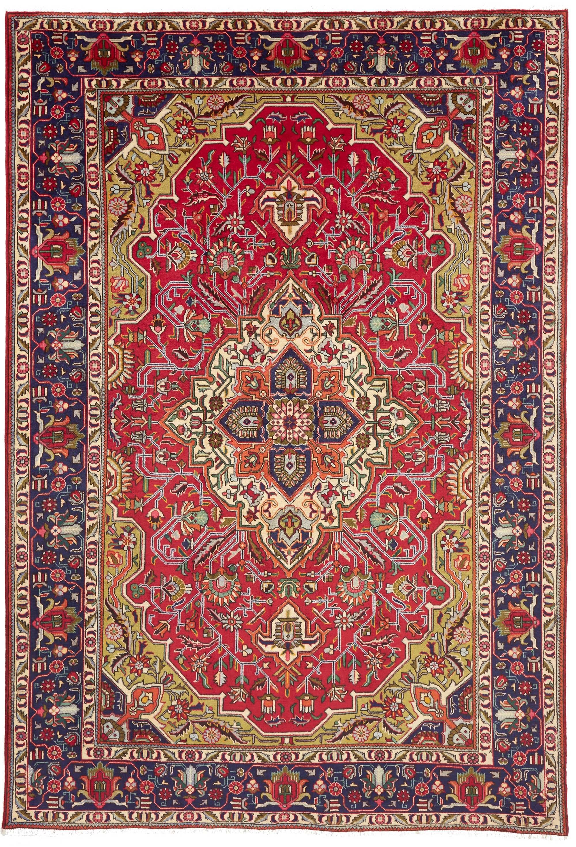 Tabriz Persia Medaglione Rosso Blu 202x302 Cm