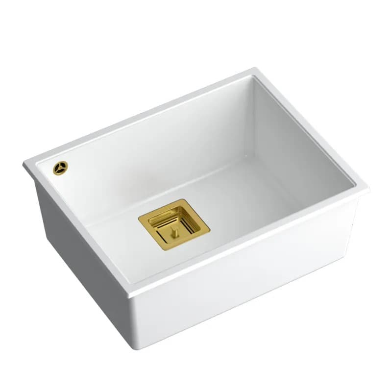 Lavello In Granito David 50 White Tappo acciaio