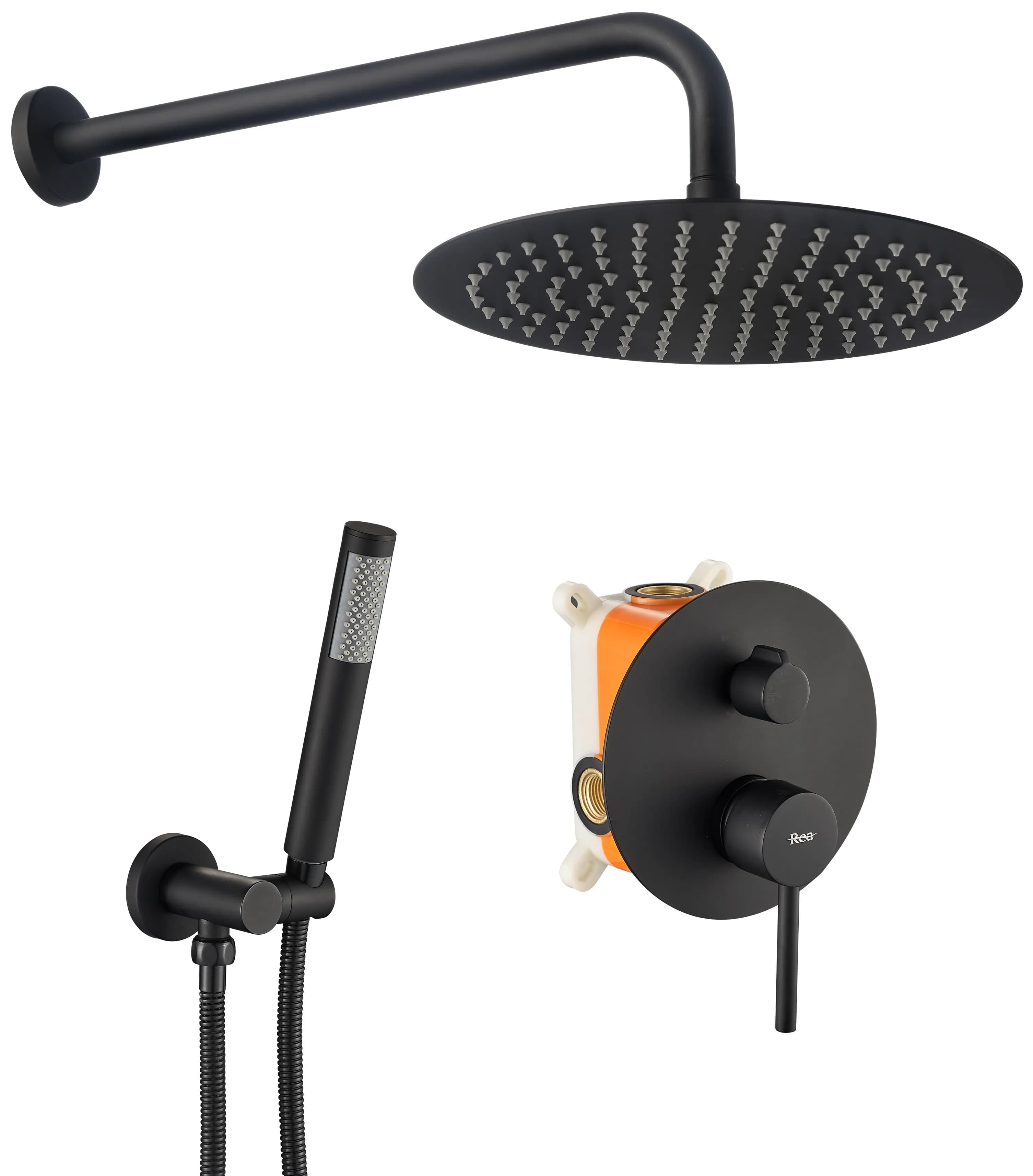 Set Doccia Da Incasso Rea Lungo Black + Box