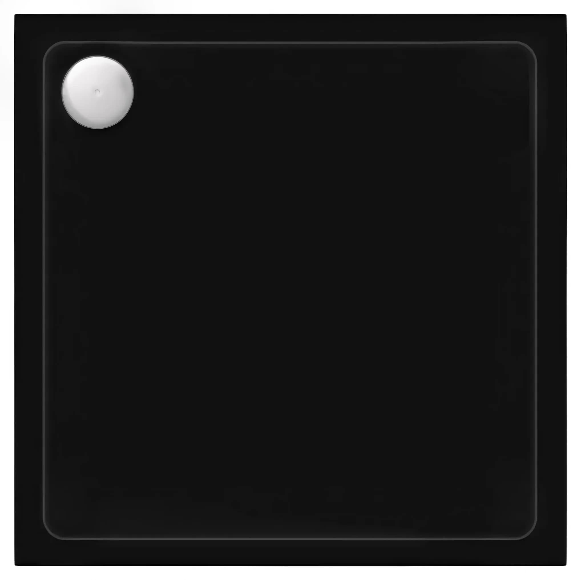 Piatto Doccia Acrilico Rea Savoy Black 90x90 Copertura cromo