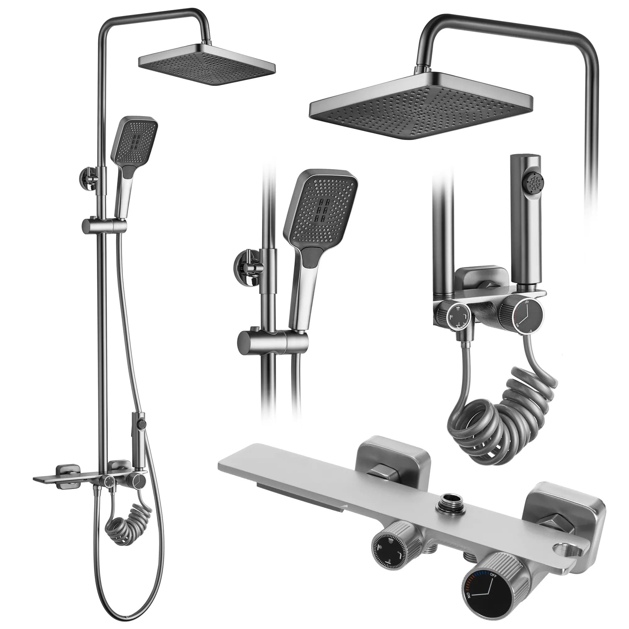 Set Doccia Rea Helix Nickel Brush Inox