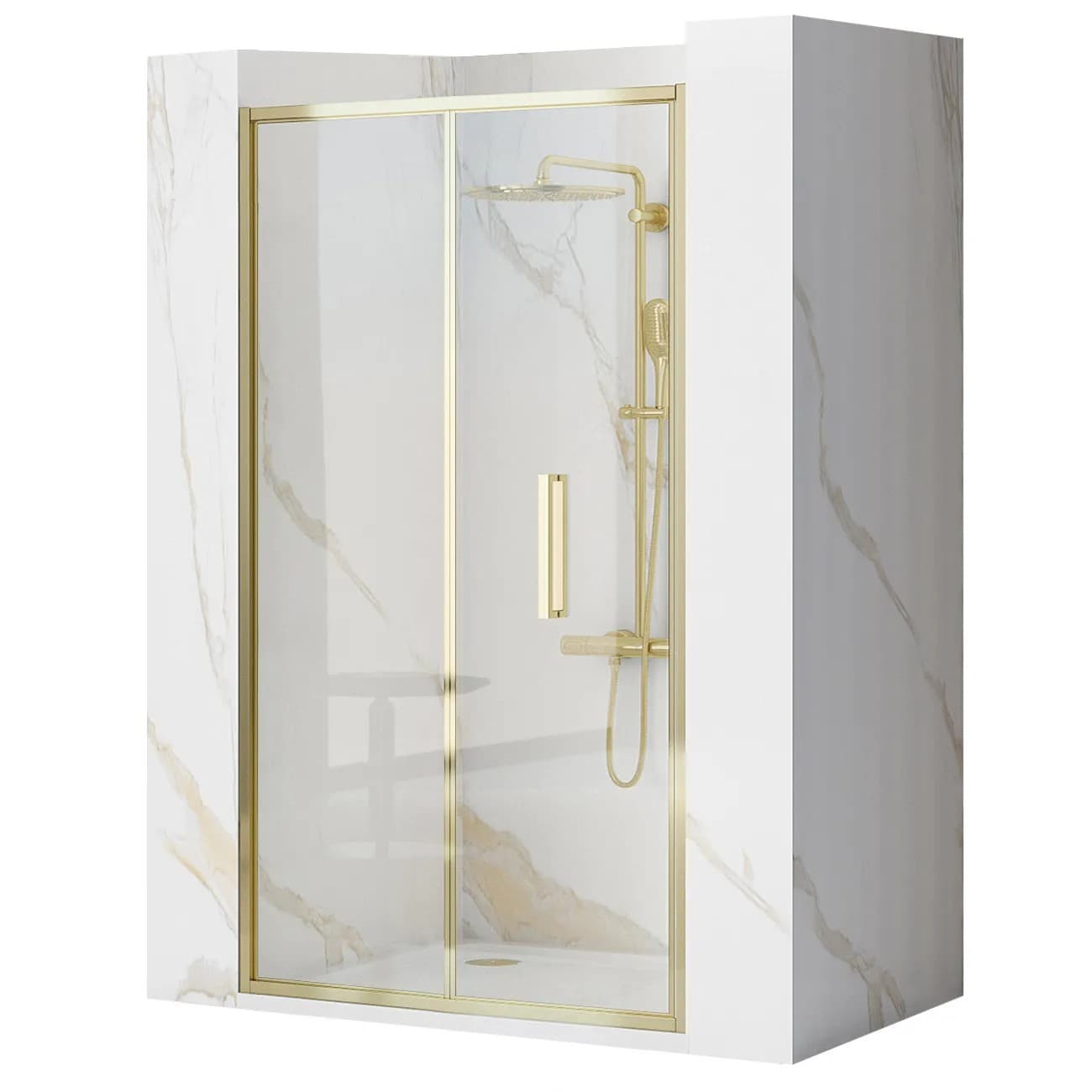 Porta Doccia Rea Rapid Fold 100 Gold