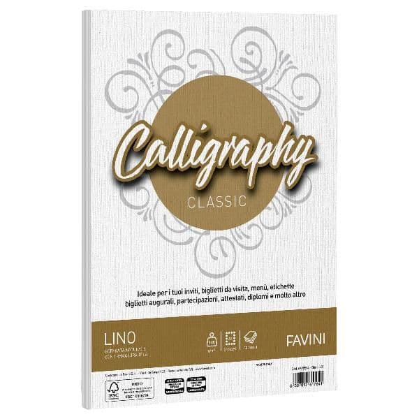 CALLIGRAPHY lino - Bianco - 120g/m2 – 50 fogli