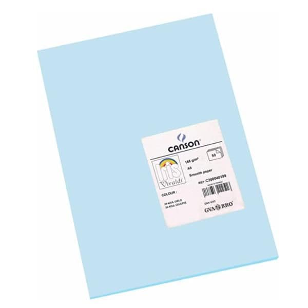 Canson - Foglio A3, confezione da 50 pezzi, Blu Cielo