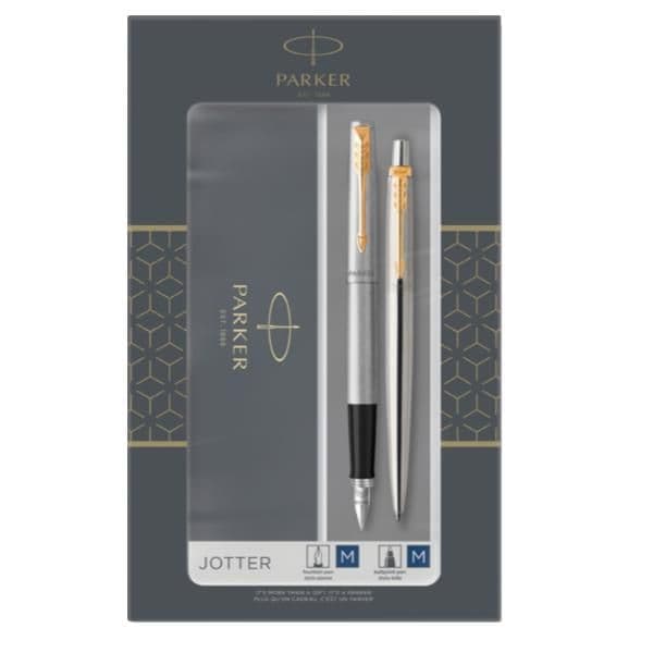SET DUO PENNA SFERA + STILOGRAFICA JOTTER STAINLESS STEEL GT