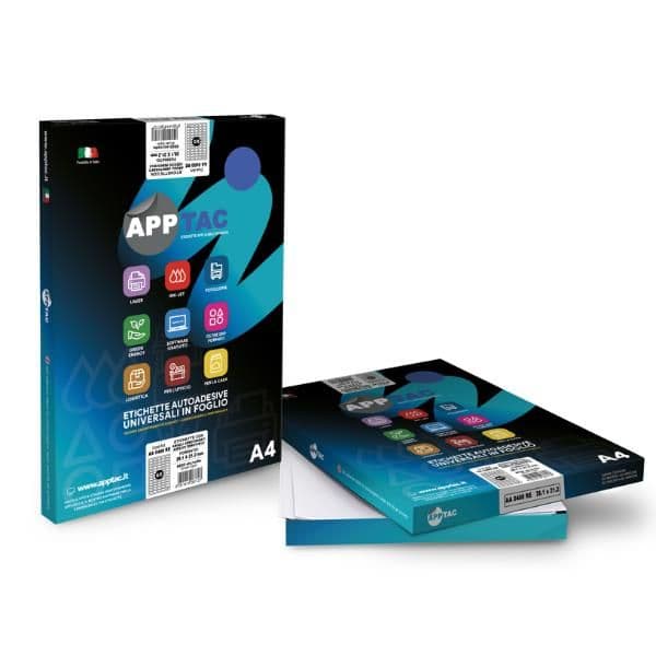 APPTAC Etichette Adesive Bianche Permanenti CON MARGINE 70x36, 100 Fogli