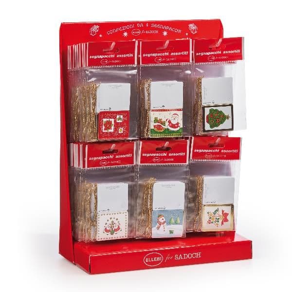 ESPOSITORE BUSTE IN PPL DA 6 SEGNAPACCHI NATALIZI ASSORTITI