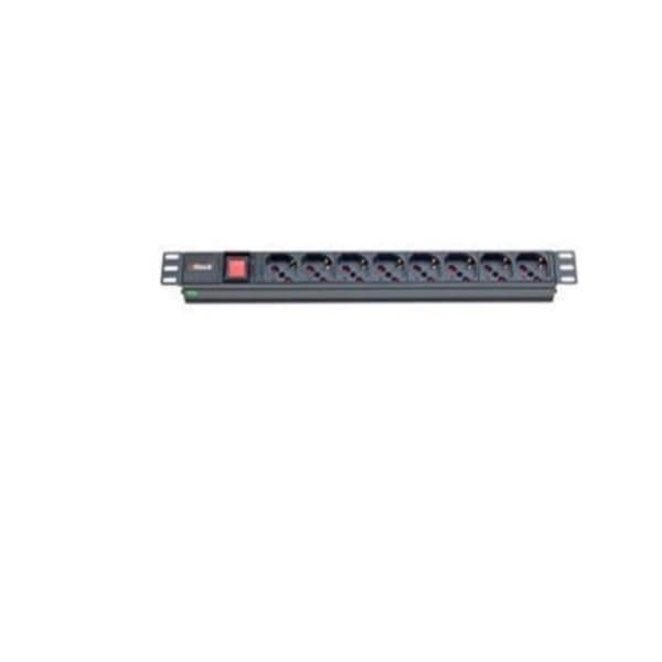 PDU 1U 8 PRESE UNIVERSALE CON INTERRUTTORE LUMINOSO - SPINA SCHUKO 16A