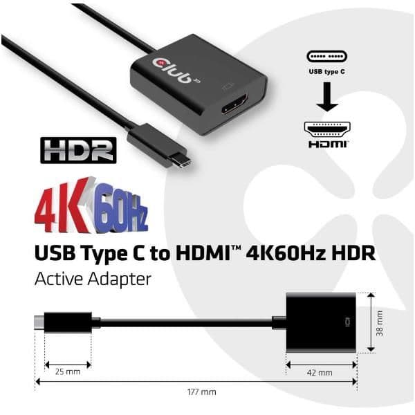 ADATTATORE ATTIVO USB 3.1 TypeC a HDMI 2.0