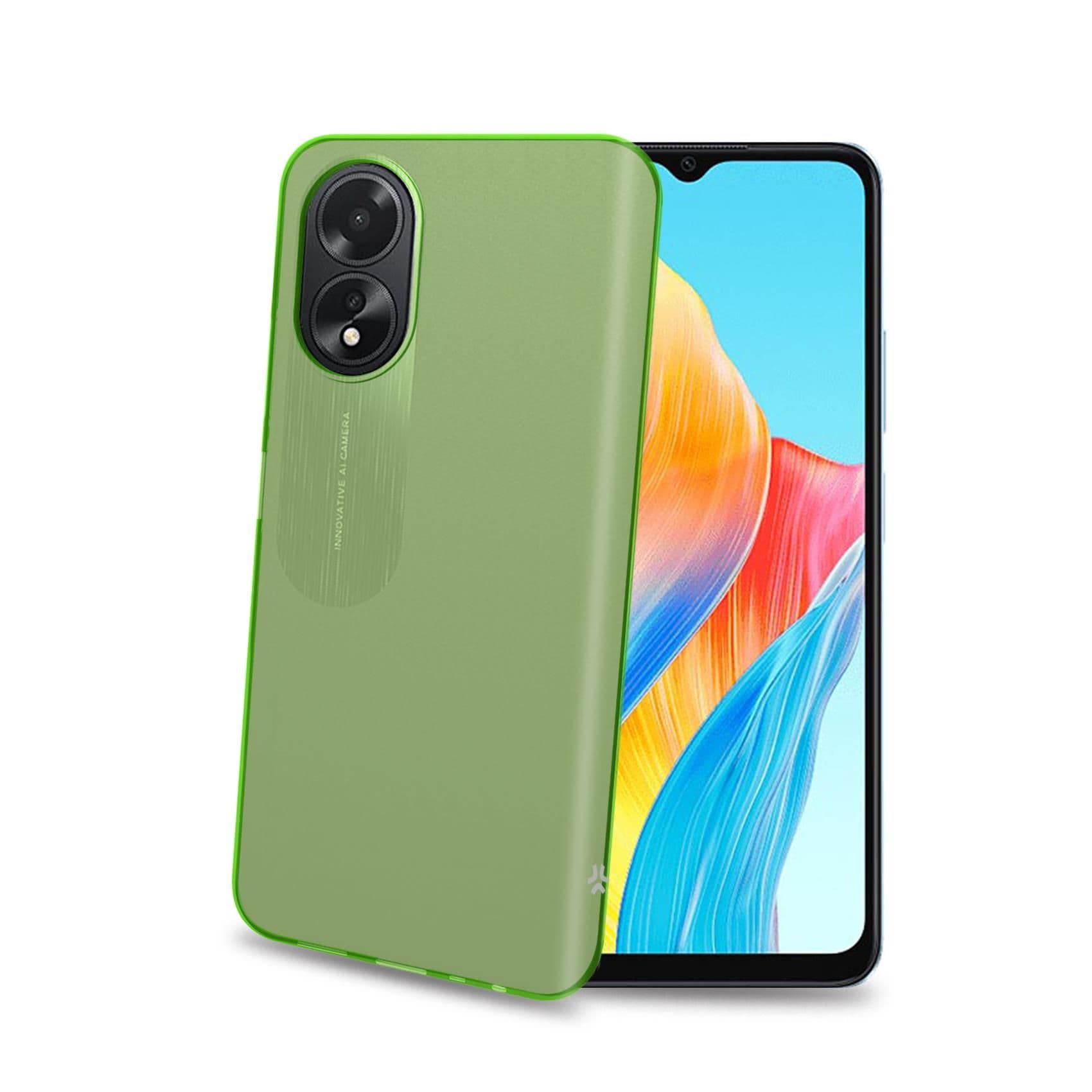 GELSKIN - Cover morbida trasparente verde in TPU compatibile con Oppo A18/ A38