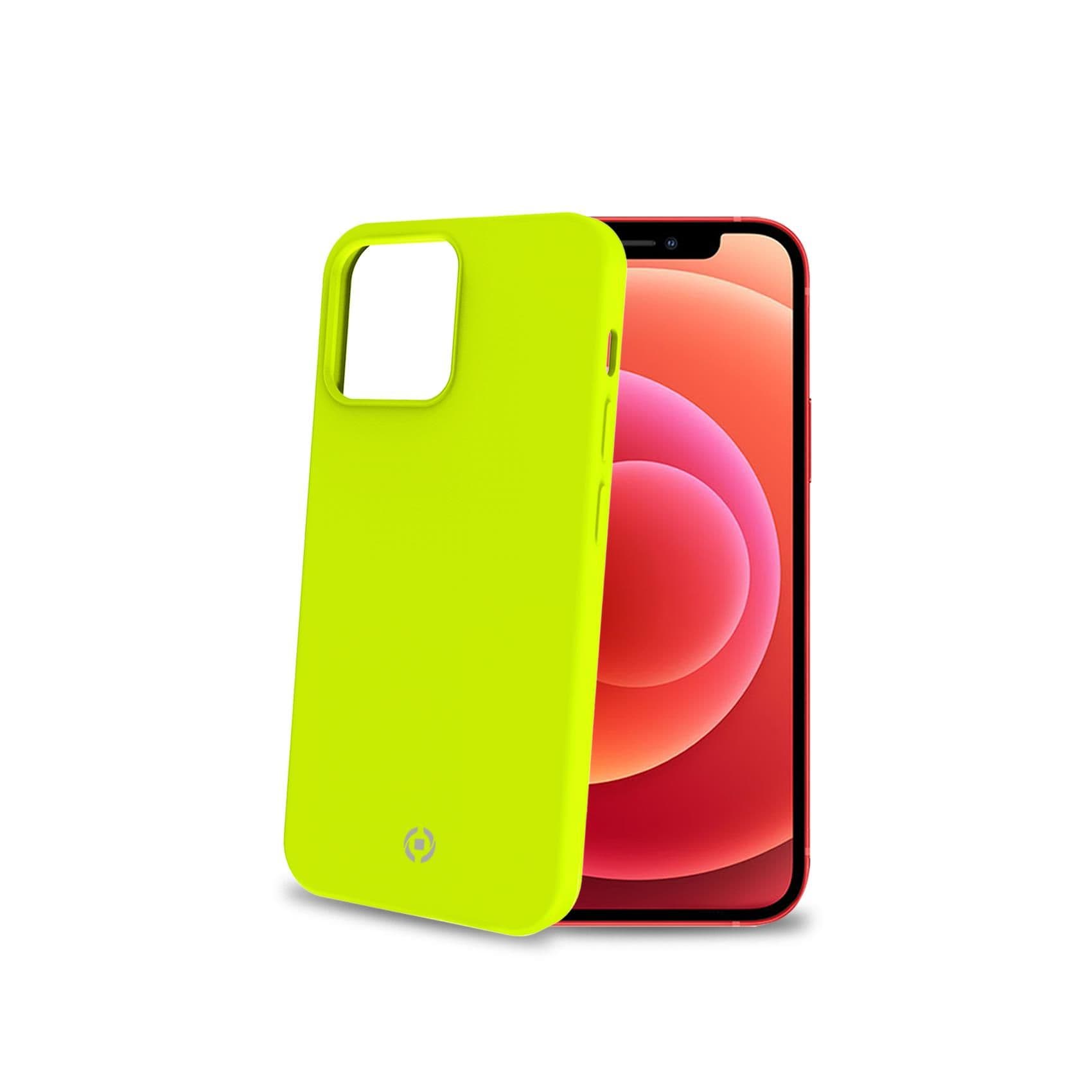 CROMO FLUO - Cover in morbido TPU con finitura soft touch colore giallo fluo compatibile con Apple iPhone 13 Mini