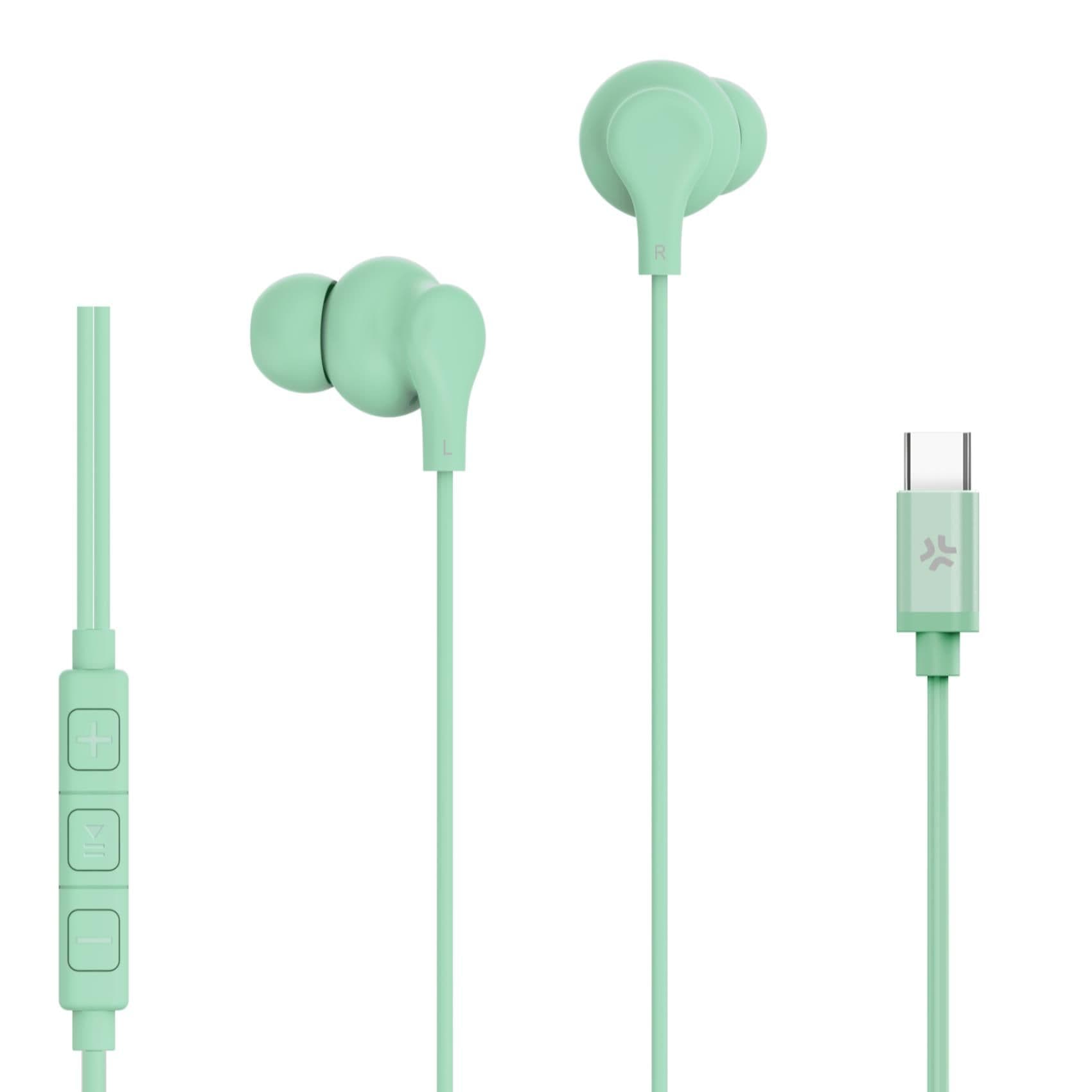 UP1600TYPEC - Auricolari stereo a filo IN-EAR con presa USB-C, microfono integrato, tasto volume, tasto alla risposta, lunghezza cavo 1.2 metri