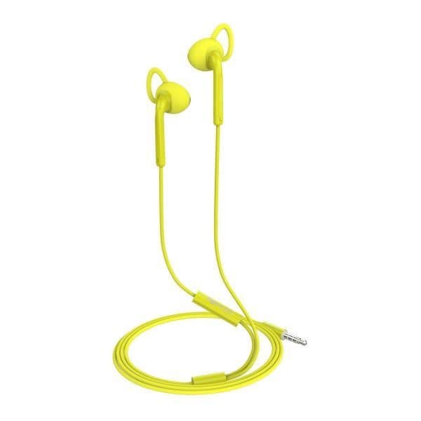 UP400ACT - Auricolare stereo a filo con jack 3,5mm a goccia, remote control e microfono integrato, comodi archetti, lunghezza cavo 1.2 mt, studiato per lo sport