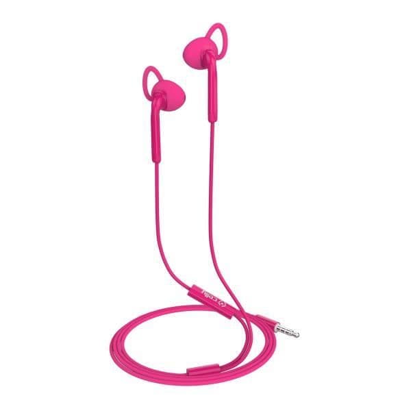 UP400ACT - Auricolare stereo a filo con jack 3,5mm a goccia, remote control e microfono integrato, comodi archetti, lunghezza cavo 1.2 mt, studiato per lo sport