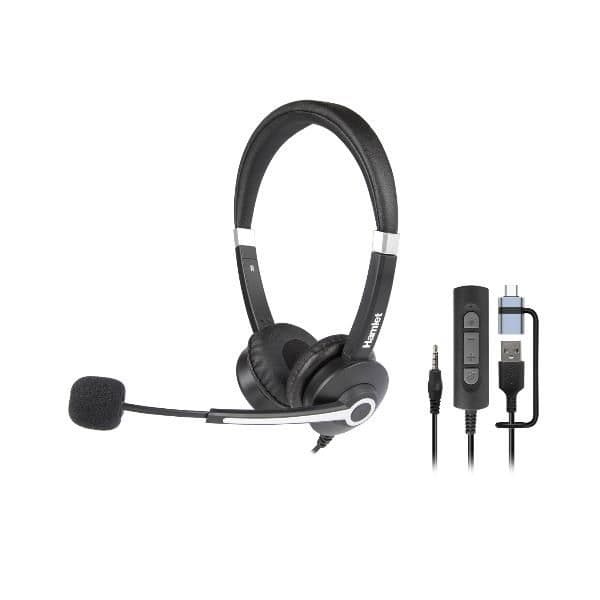 HHEADM-UJX RENOVA CUFFIA BI-AURALE CON MIC. USB-A + USB-C + JACK 3.5mm + TELECOMANDO