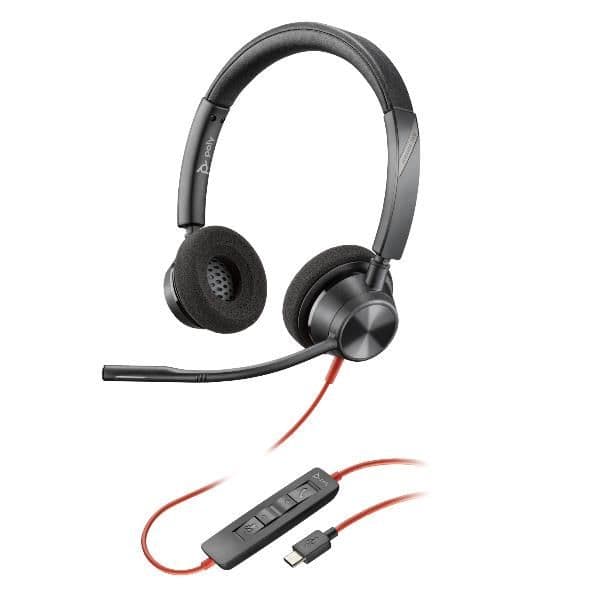 Cuffie HP Poly Blackwire 3320 con connettore USB-C + adattatore USB-C/A