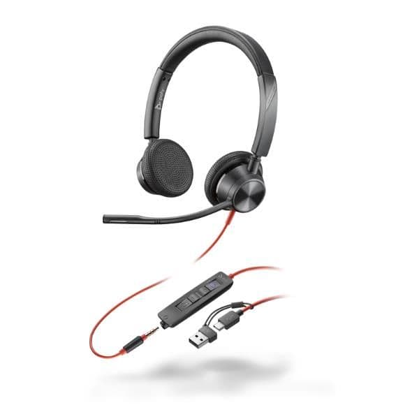 Cuffie HP Poly Blackwire 3325 USB-C/A + AUX 3,5 mm MS