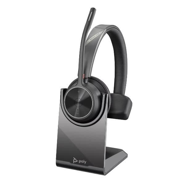 Cuffie HP Poly Voyager 4310 UC monoaurali + adattatore USB-A BT700 + supporto per ricarica