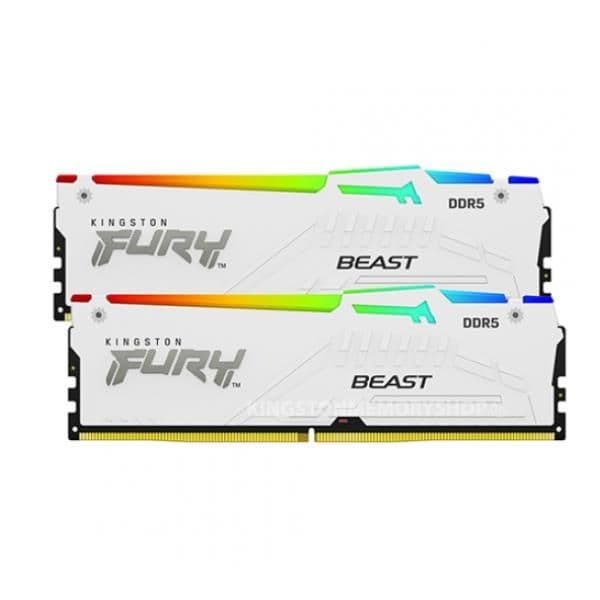 FURY Beast White RGB 32GB (16GB x2) DDR5 5600MT/s Memory DIMM