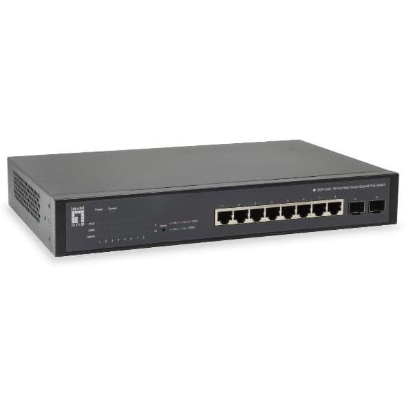 LEVELONE GEP-1051 - SWITCH 10-PORTE GIGABIT WEBSMART POE 802.3 af/at 70W, 2-PORTE GIGABIT SFP