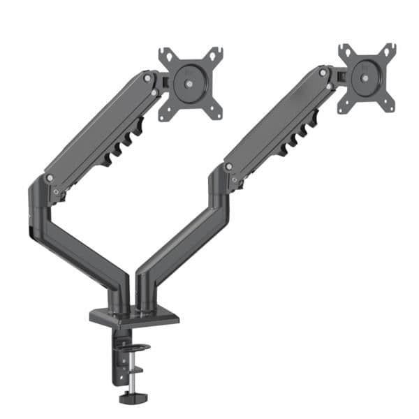 NILOX TECH - Supporto a doppio braccio per Monitor, adatto a monitor dai 15" fino a 32", VESA: 75x75 e 100x100