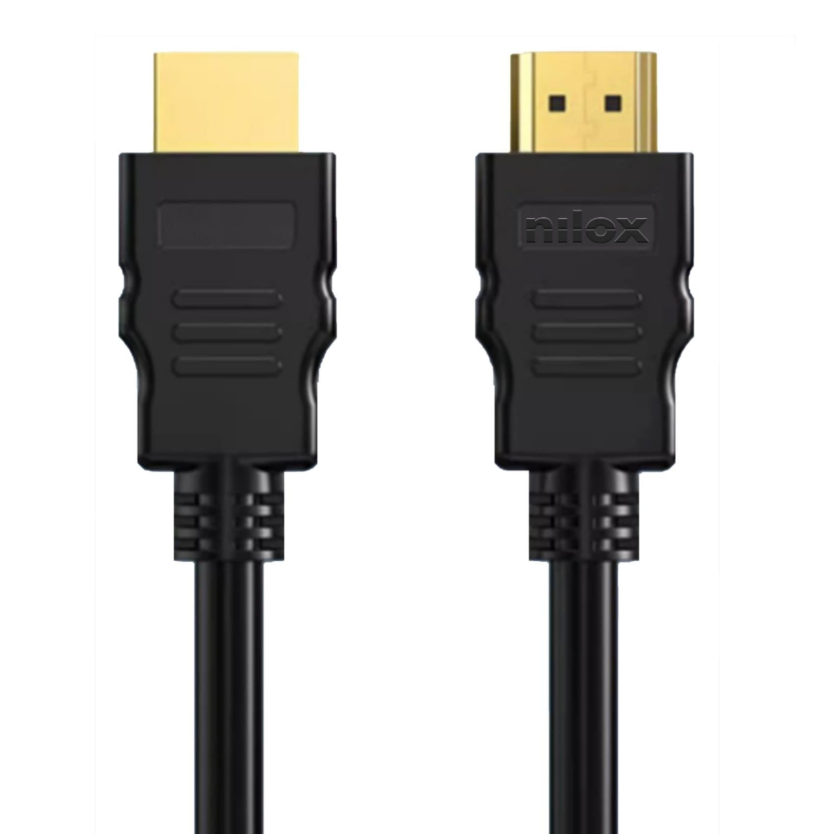 NILOX TECH - Cavo con connettore HDMI 1.4, Ethernet 4k, 30 Hz 30AWG, lunghezza cavo 3 metri, connettori maschio e maschio, Supporto Audio Return Channel
