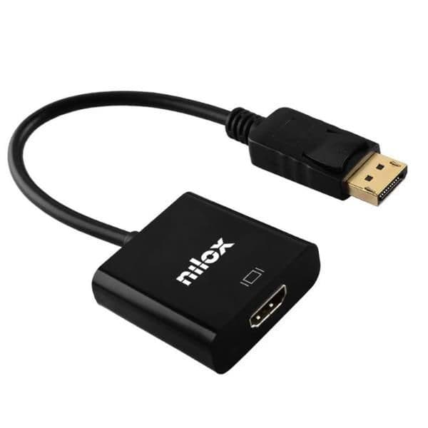 NILOX TECH - Adattatore DisplayPort a HDMI Passivo; Converte un segnale DisplayPort in un segnale HDMI con installazione plug & play
