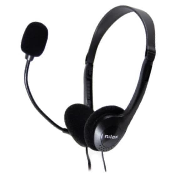 NILOX TECH - Cuffia con connessione porta USB, regolazione del suono, modalità mute del microfono