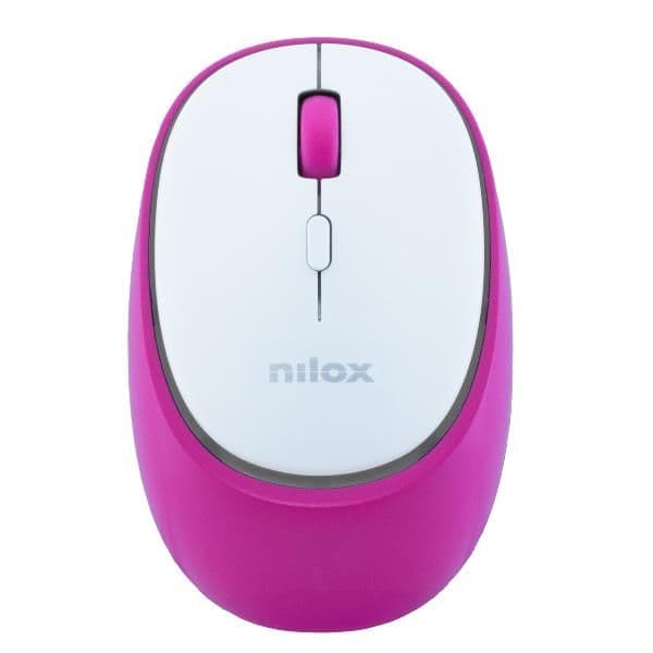 NILOX TECH - Mouse ottico, connessione wireless DUAL (BT 5.2 e Dongle 2.4GHZ), 1600 DPI, ricaricabile tramite porta USB-C, cavo incluso, 4 tasti