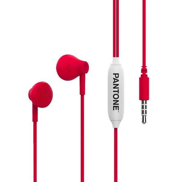 PANTONE - Auricolare Stereo in-ear a filo con jack 3.5 mm, tasto alla risposta e cavo tondo