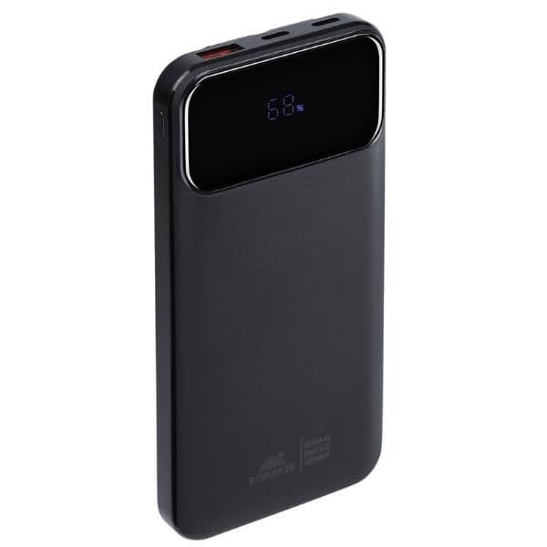 Battery Bank (10000 mAh) 22,5W fast charger con 3 cavi integrati (di cui Type C ed USB con funzione ricarica) Nero
