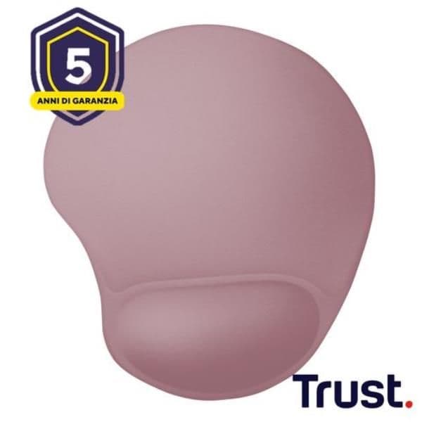 TAPPETINO/MOUSEPAD ERGONOMICO CON POGGIAPOLSO - TRUST BIGFOOT - ROSA