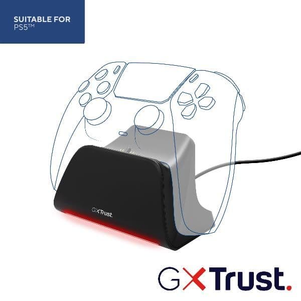 SUPPORTO DI RICARICA PER GAMEPAD/CONTROLLER PLAYSTATION PS5 - TRUST GXT 255 - NERO