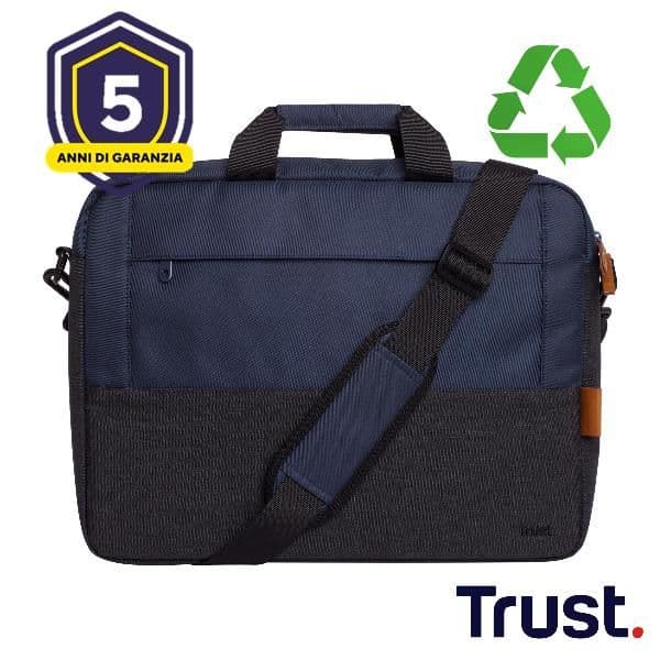 BORSA LAPTOP/NOTEBOOK FINO A 16" ECO - REALIZZATA CON PET RICICLATO - TRUST LISBOA BLU