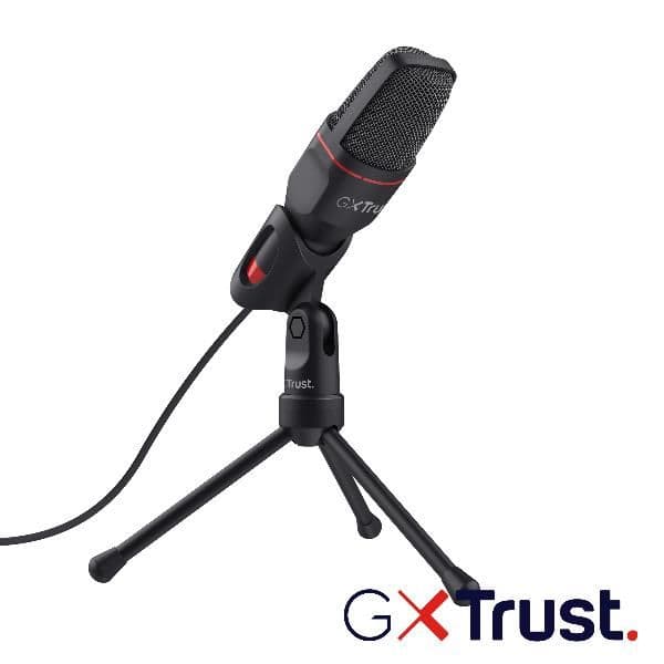 MICROFONO GAMING CABLATO USB E JACK 3,5MM 1,8M SUPPORTO TREPPIEDE - TRUST MICO - NERO