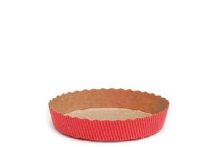Pirottini per Crostatine in Carta Forno Rossa – Mini Tortiere Tonde Ø 10-15,5cm (Set 5 Pezzi)
