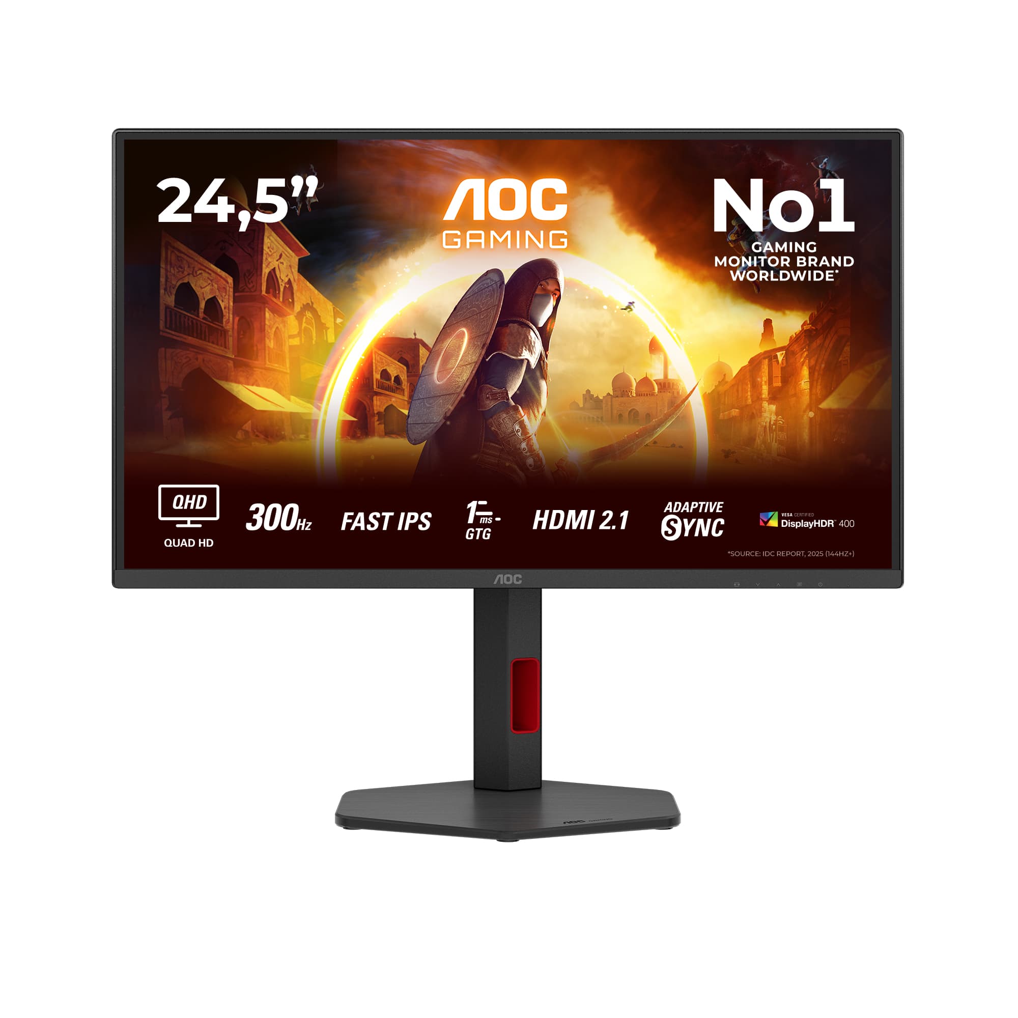 AOC G4 Q25G4SR Monitor PC 62,2 cm (24.5") 2560 x 1440 Pixel Quad HD LED Nero, Rosso GARANZIA ITALIA
