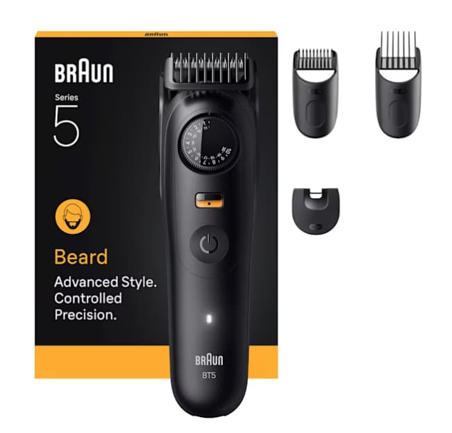 Braun BeardTrimmer 5 Regolabarba Series 5, +4 Strumenti Di Styling, 40 Lunghezze, Lama Affilata, BT5520, Nero GARANZIA ITALIA