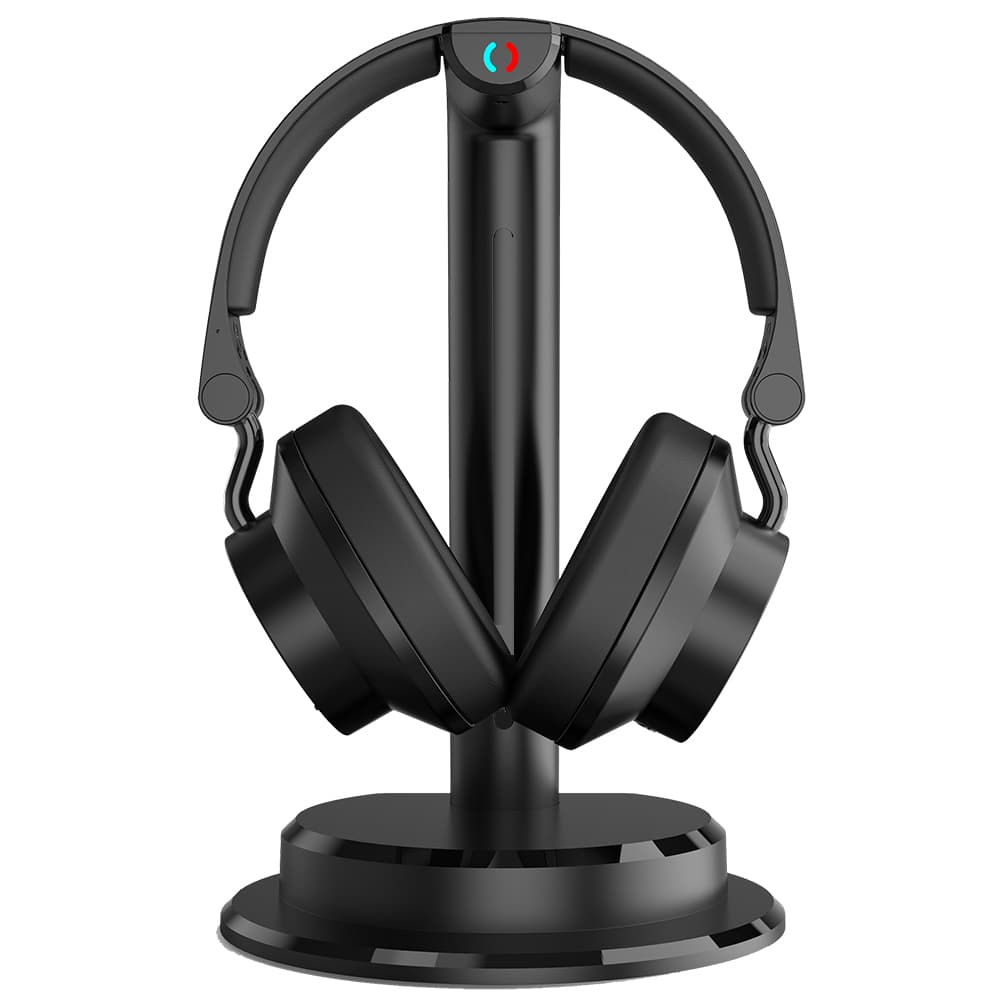 Irradio 141901050 cuffia e auricolare Cuffie Wireless A Padiglione TV USB tipo-C Bluetooth Base di ricarica Nero GARANZIA ITALIA