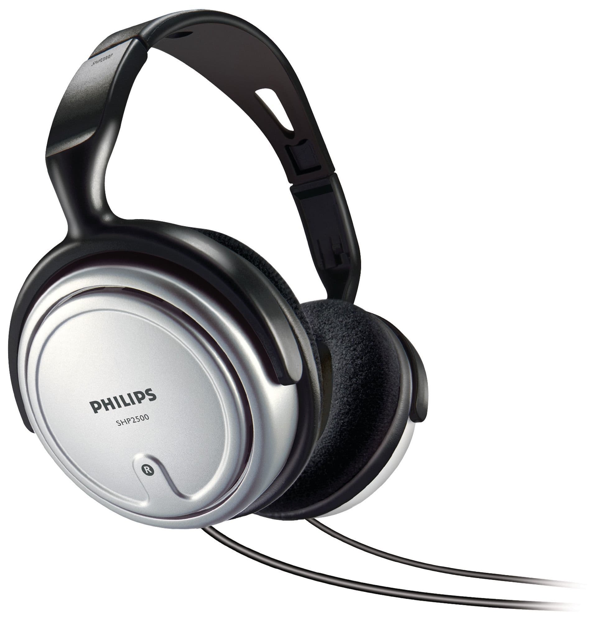 Philips SHP2500/00 cuffia e auricolare Cuffie Cablato A Padiglione MUSICA Nero, Argento GARANZIA ITALIA
