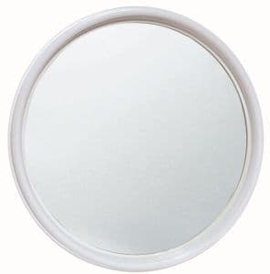 T150005 Specchio in vetro rotondo con cornice ABS bianca diametro 50 cm