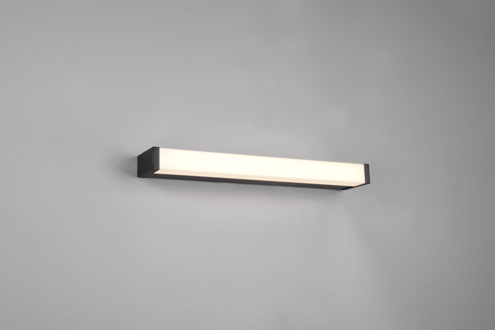 FABIO H2O APPLIQUE LED 6,5W · 1x 750lm, 3000K NERO IP44 L. 42,5CM DIMMERABILE