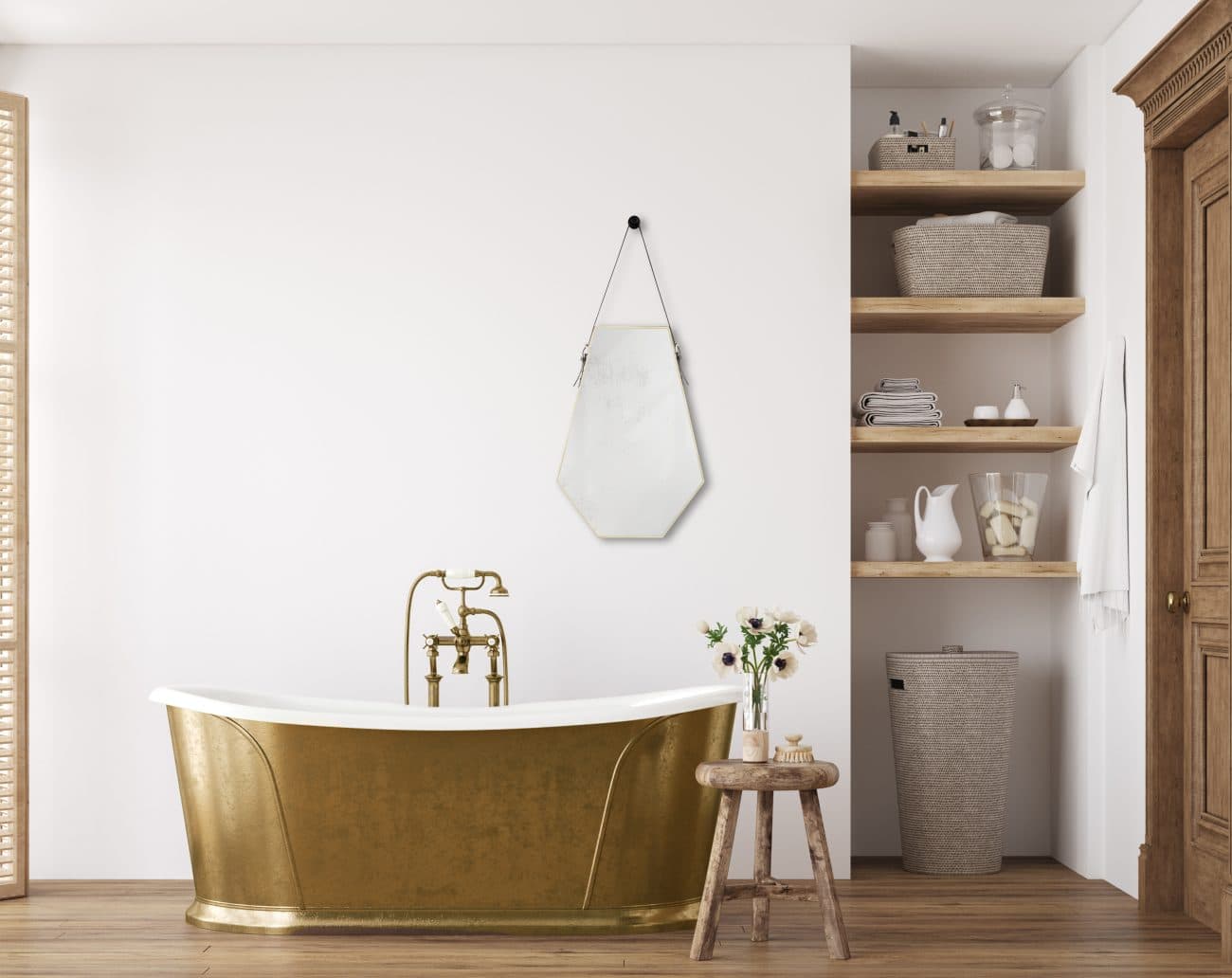 EMMI SPECCHIO SFACCETTATO CORNICE DA APPENDERE 48,5X66CM BORDO ORO