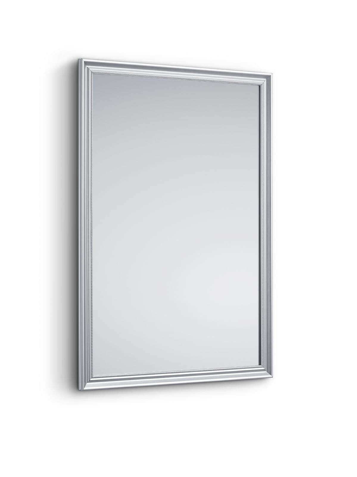 FREIDA SPECCHIO DA PARETE CON CORNICE LAVORATA CON GANCI X INSTALLAZIONE ORIZZONTALE E VERTICALE 50x70CM TITANO