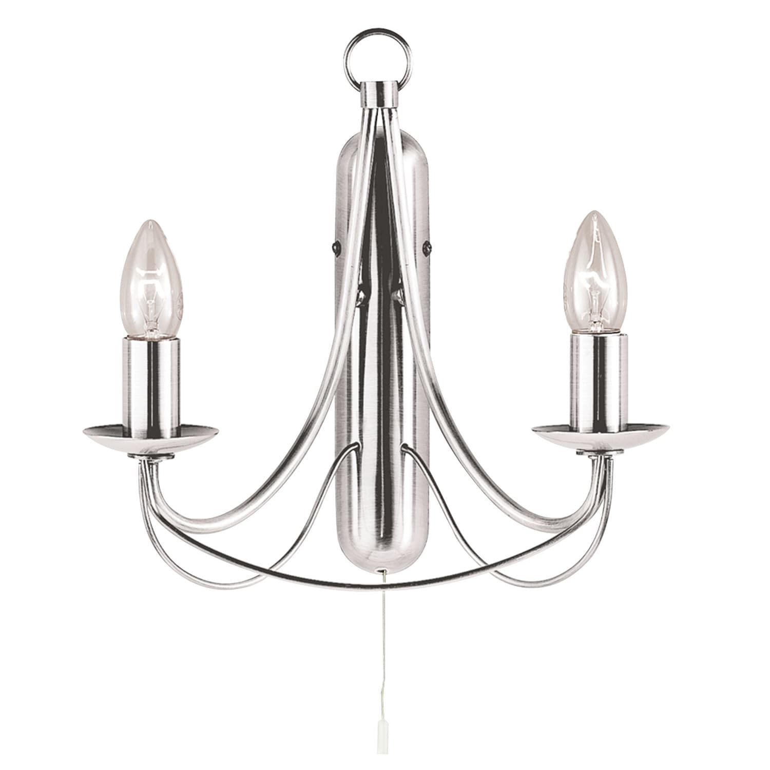 Lampada da parete Maypole 2Lt - Metallo argento satinato