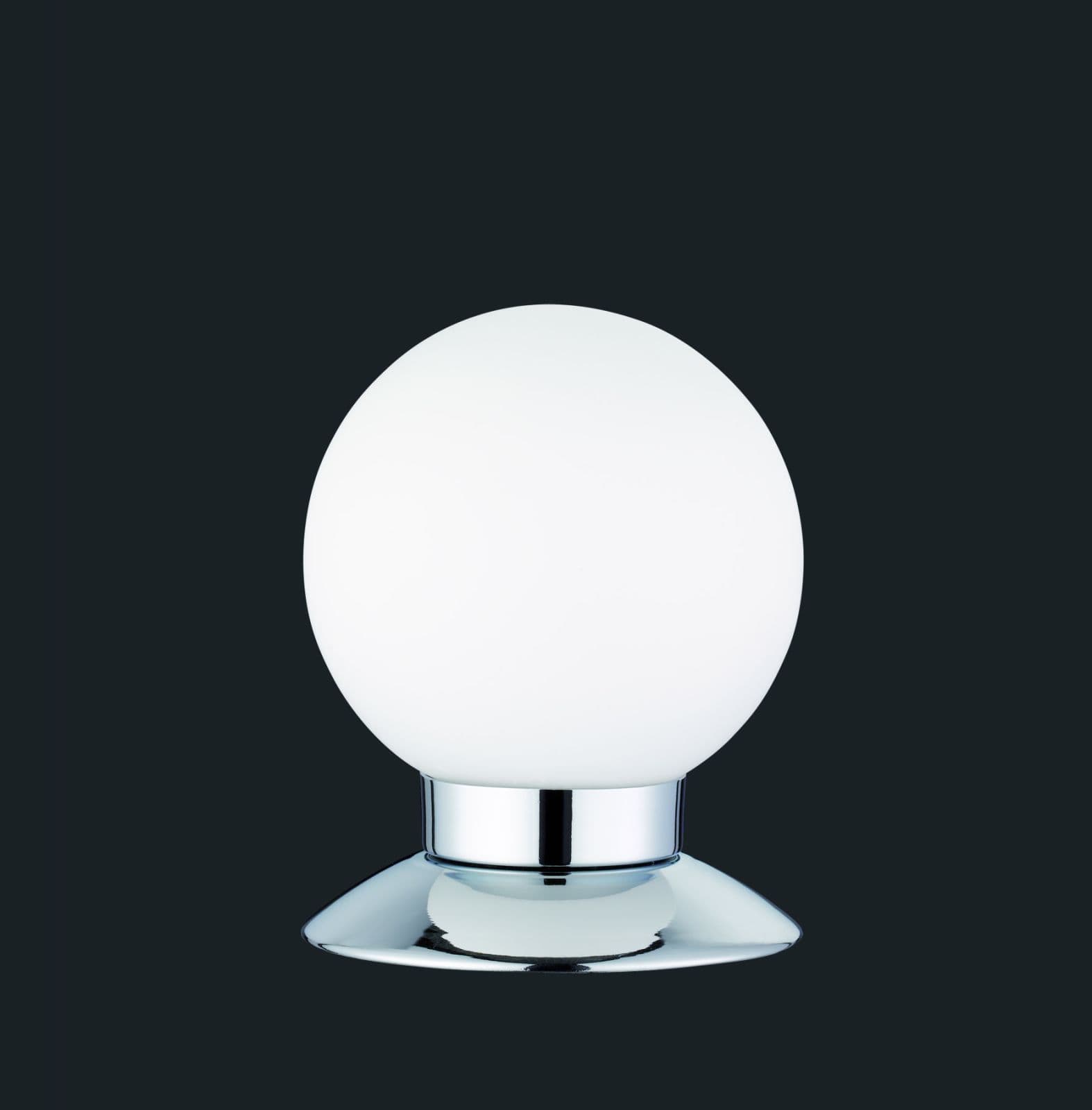 PRINCESS LAMPADA DA TAVOLO LED 3W 250lm, 3000K METALLO CROMO TOUCH DIMMER DIFFUSORE SFERA VETRO H.13CM
