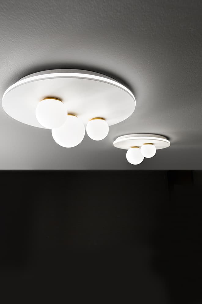 Plafoniera in metallo verniciato bianco Ball LED 48W 3000K CRI?80 2976Lm